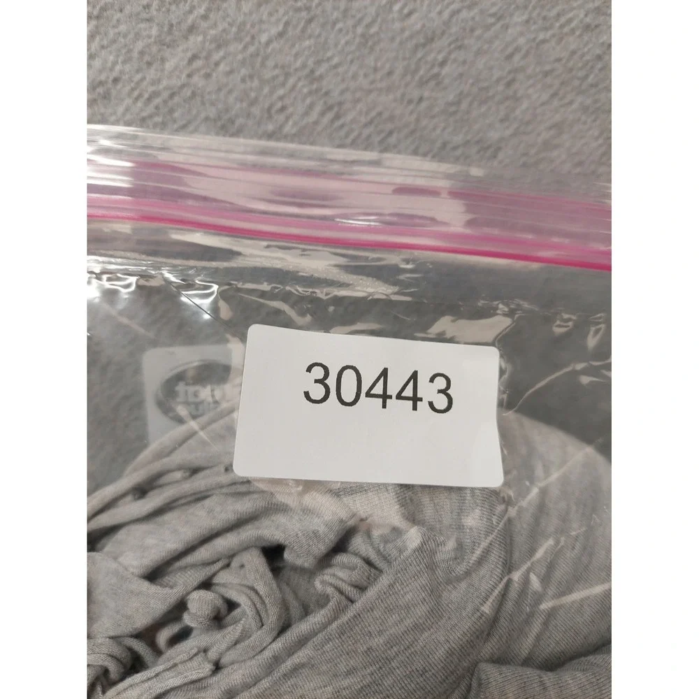 Oddy Women Sweater 3XL Gray Fringe Hem 3/4 Sleeve‎ Lightweight Knit Boho Western